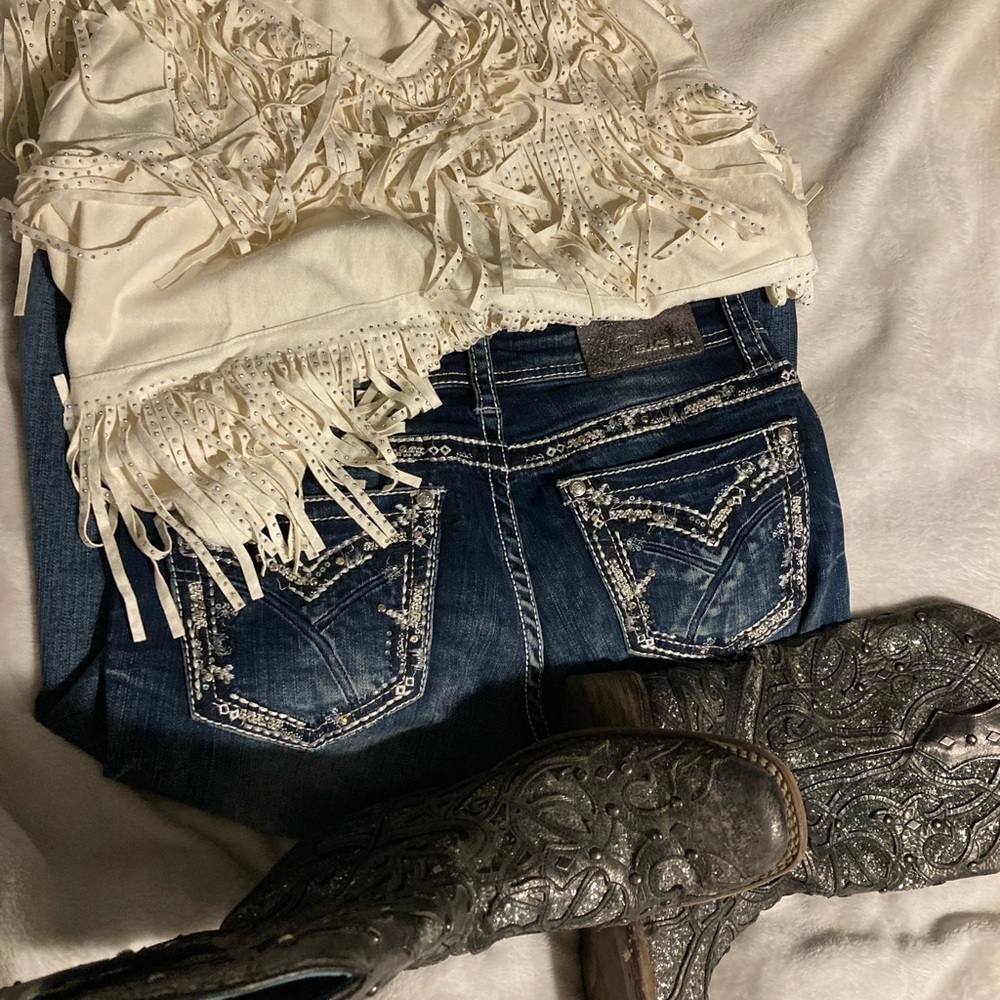 Grace bootcut bling pocket Jeans!